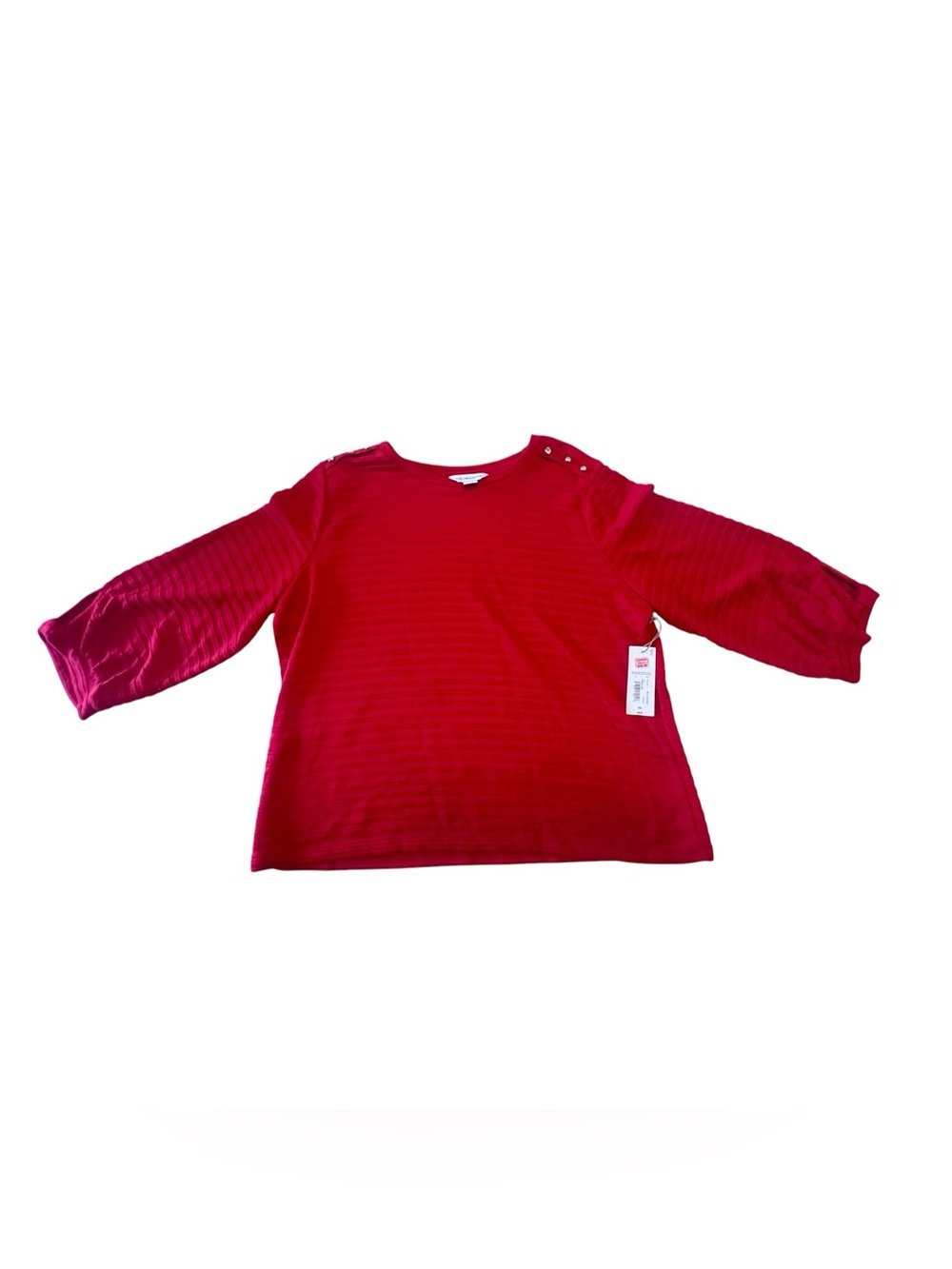 Liz Claiborne Girls' Bright Red Long Sleeve Top with Shoulder Buttons